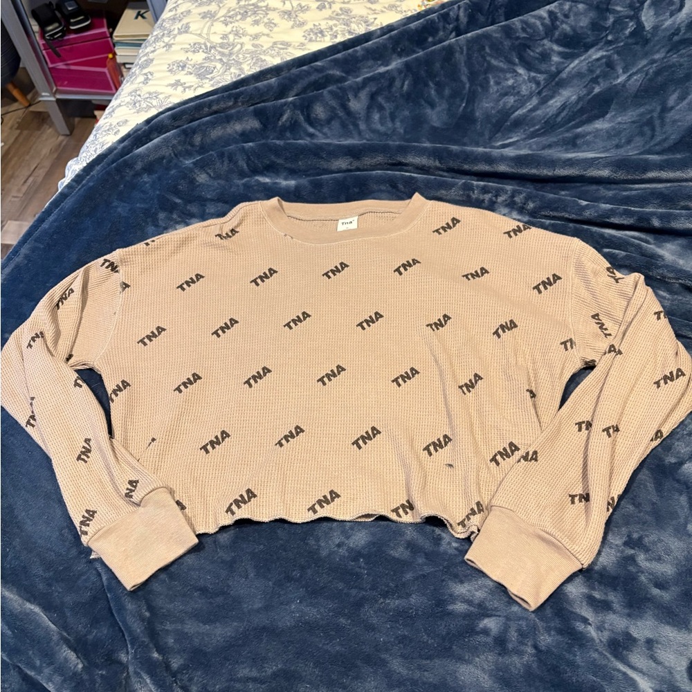 TNA Tan Women's Waffle Henley